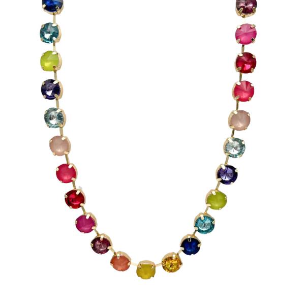 12mm Neon Metallic Multi Color 15 Inch Necklace