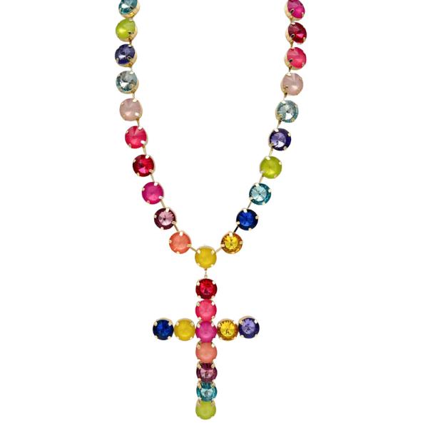 MULTI COLOR  CROSS PENDANT