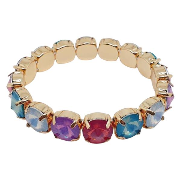 12MM BLUE LAVENEDAR OPAL STRETCH BRACELET