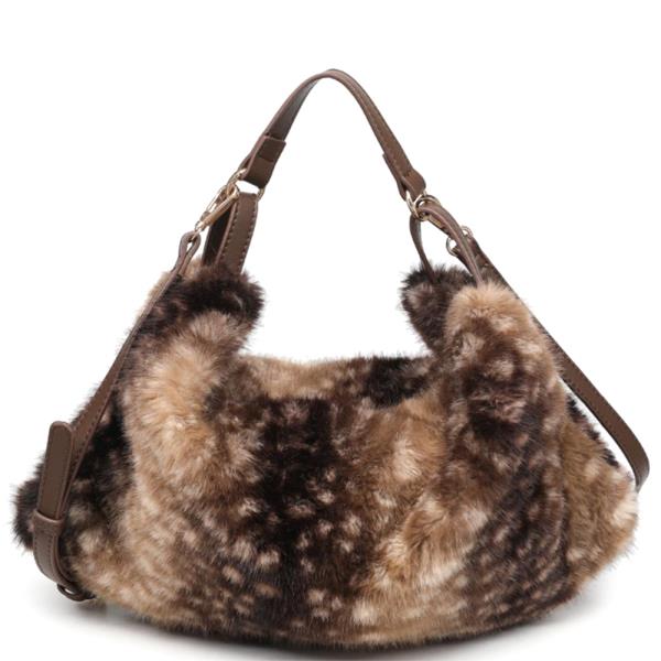 TEXTURED FUR NASH TOTE BAG