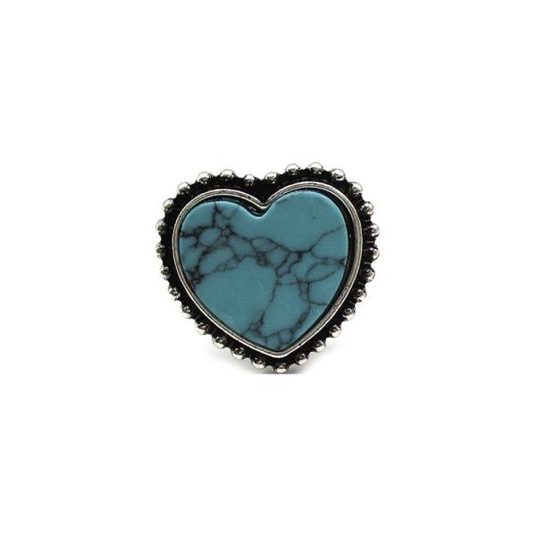 WESTERN HEART TQ CUFF RING