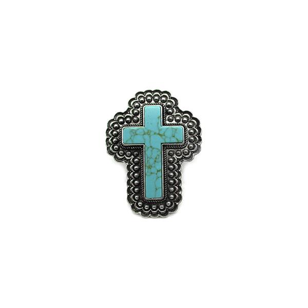 WESTERN LARGE TQ CROSS CUFF RING