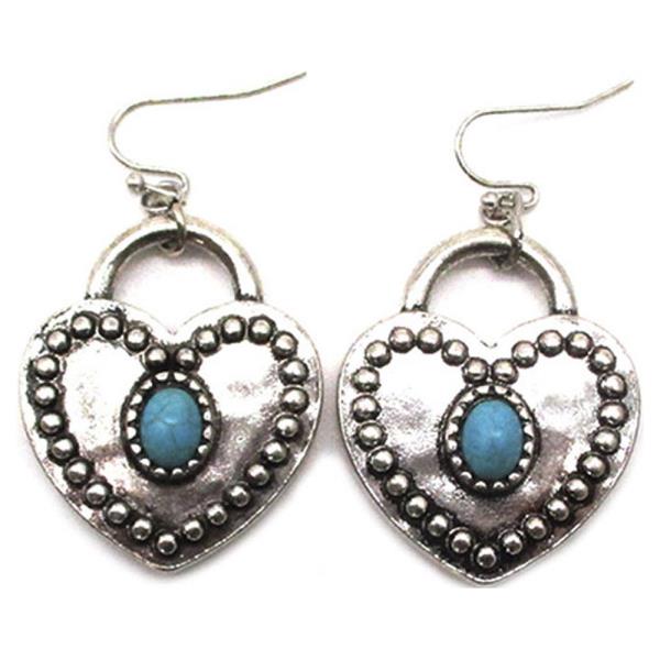 WESTERN HEART TQ EARRING