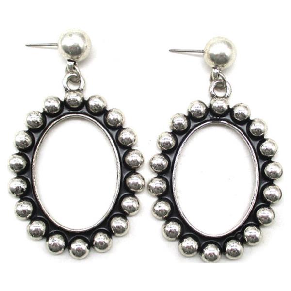 WESTERN OVAL CUT BUBBLE DANGLE  EARRING