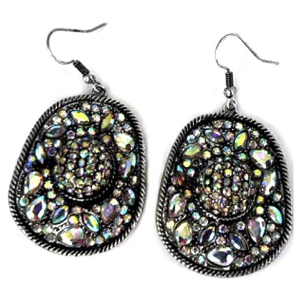WESTERN CRYSTAL SMALL COWBOY HAT  EARRING