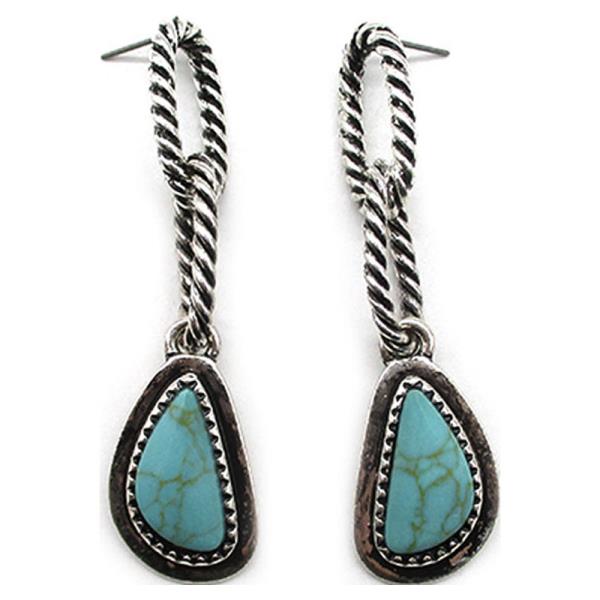 WESTERN TEARDROP CHAIN TQ EARRING