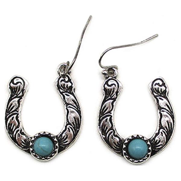 WESTERN HORSESHOE TQ EARRING