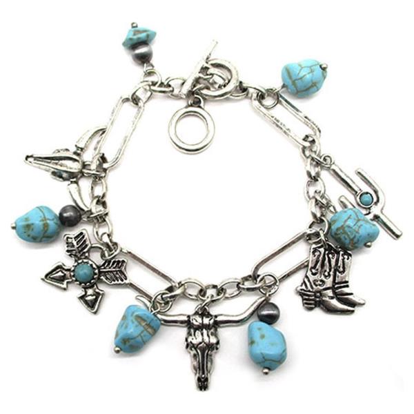 WESTERN THEME STEER HEAD TQ BRACELET