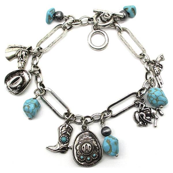 WESTERN THEME COWBOY HAT TQ  BRACELET