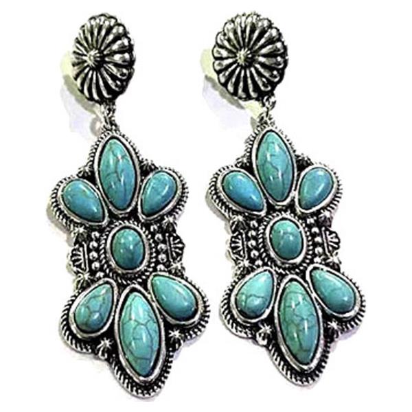 WESTERN TQ CONCHO DANGLE EARRING