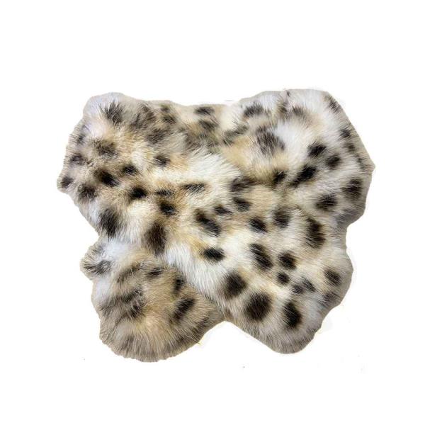 FAUX FUR LEOPARD PRINT PULL THROUGH SCARF