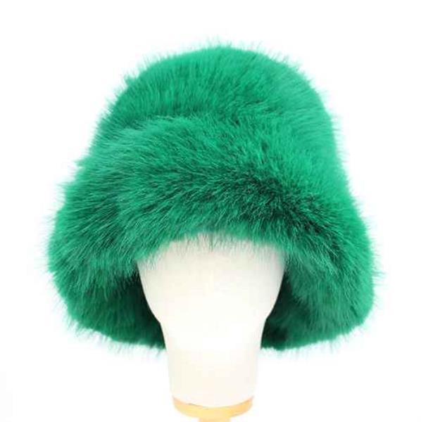 FAUX FUR WIDE BRIM BUCKET HAT