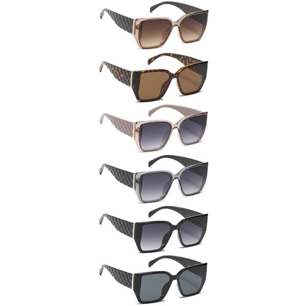 QUILTED PATTERN SQUARE SUNGLASSES 1DZ