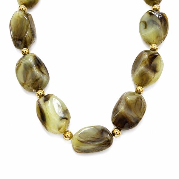 Chunky Marbled Irregular Bead Necklace