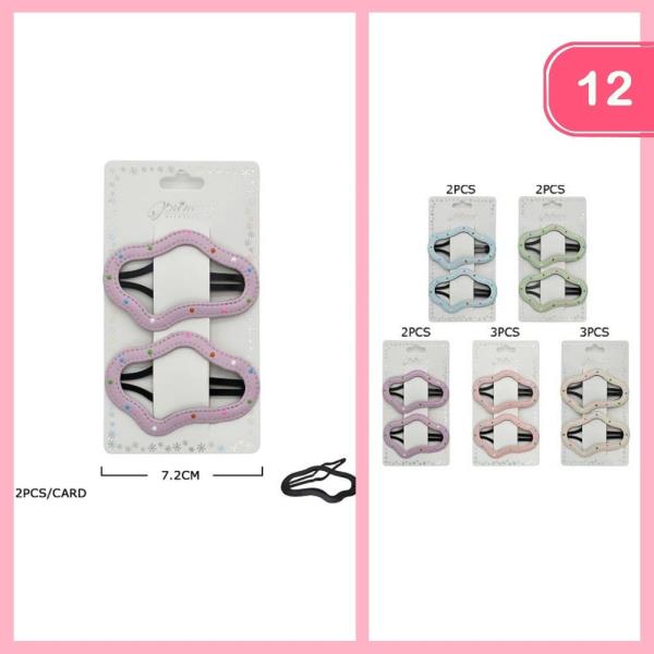 Polka Dot Wavy Snap Hair Clip (12 Units)