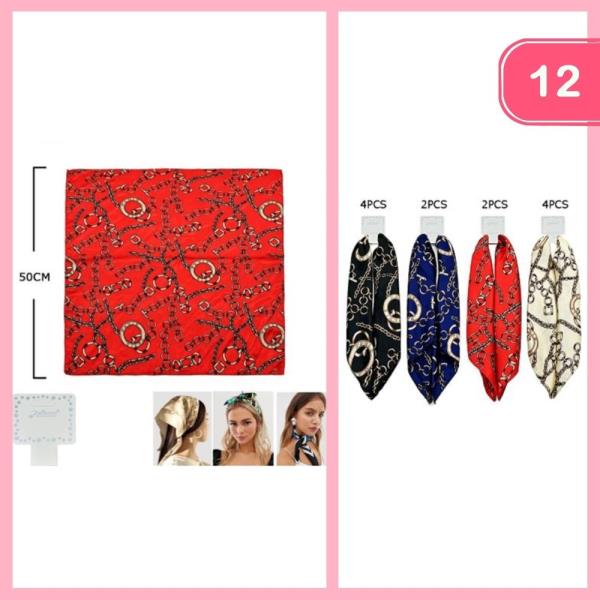 SILKY MULTI USE SQUARE SCARF (12 UNITS)
