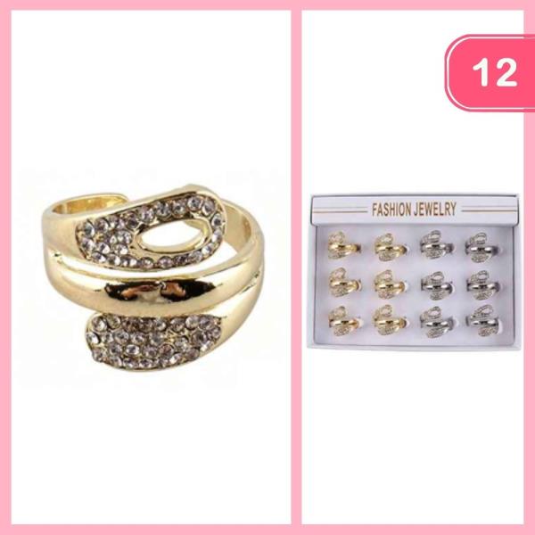 Rhinestone Wrap Around Ring (12 Units)