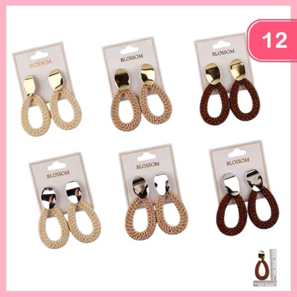 Rattan Drop Earring (12 Units)
