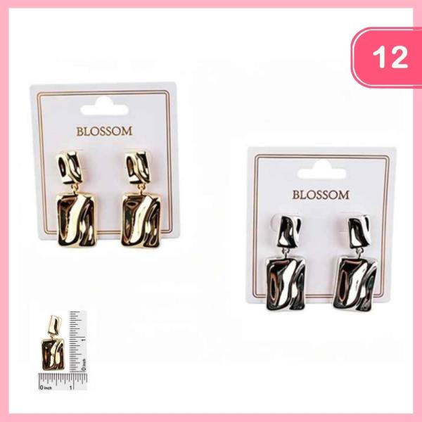 Hammered Drop Dangle Earring (12 Units)