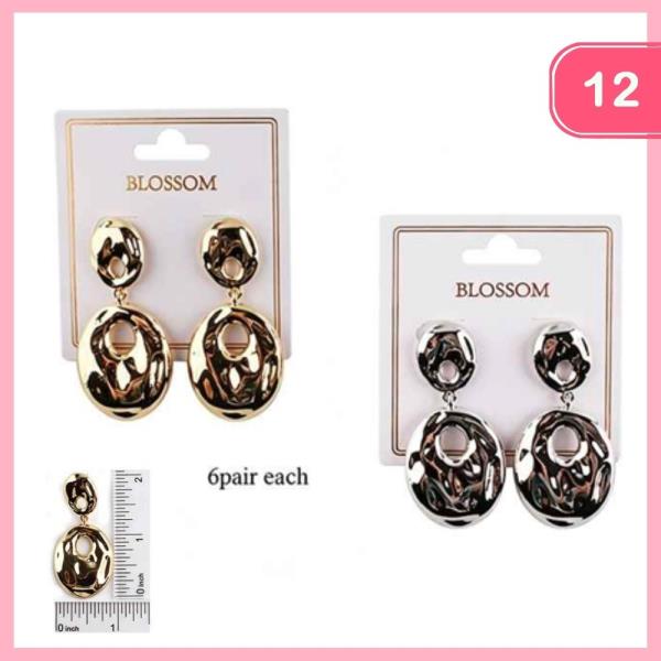 Textured Drop Earrings (12 Units)