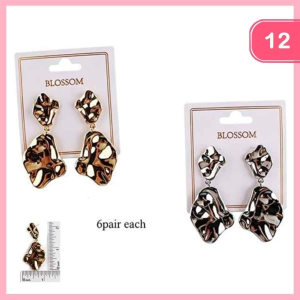Hammered Drop Earrings (12 Units)