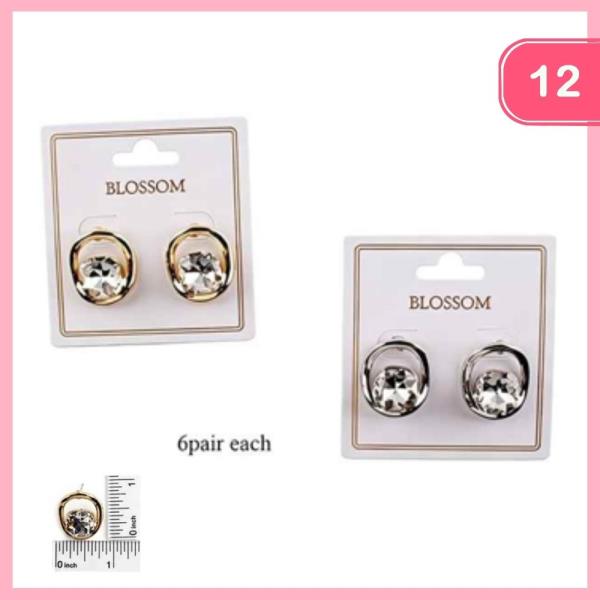 Crystal Post Earrings (12 Units)