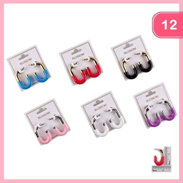 Chunky Two Tone Hoop Earring (12 Units)