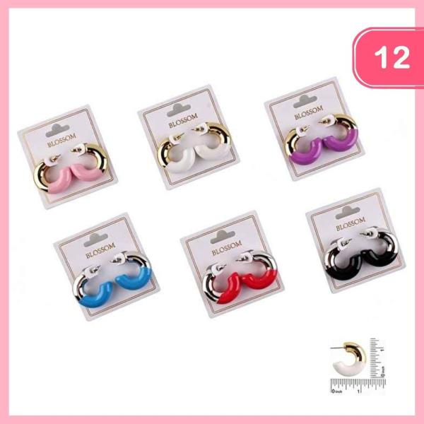 Chunky Hoop Earrings (12 Units)