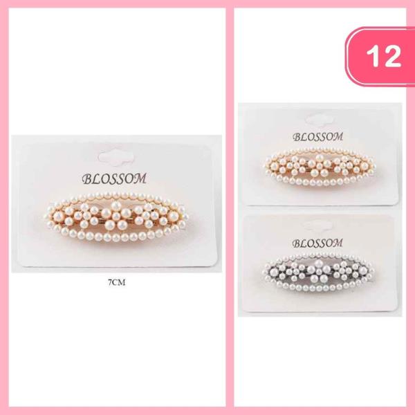 Pearl Barrette Hair Clip (12 Units)