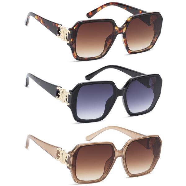 CHIC SQUARE TEMPLE ACCENT DESIGN SUNGLASSES 1DZ