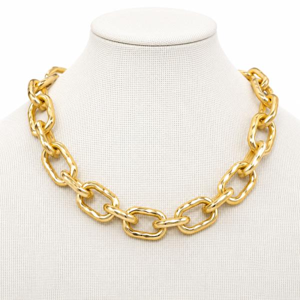HAMMERED LINK CHAIN NECKLACE
