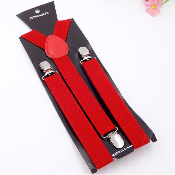 SOLID ADJUSTABLE METAL CLIP Y-BACK SUSPENDER