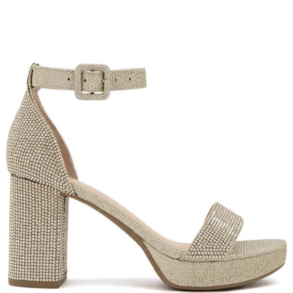 Rhinestone Platform Block Ankle Heel (18 Pairs)