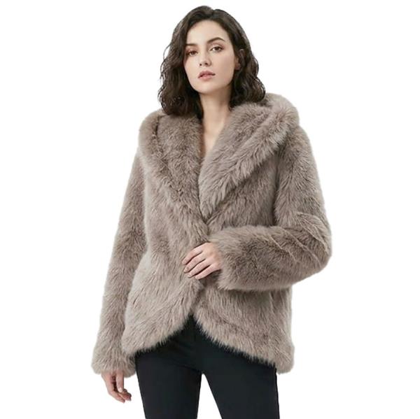 PLUSH SHAWL COLLAR ROUNDED HEM JACKET