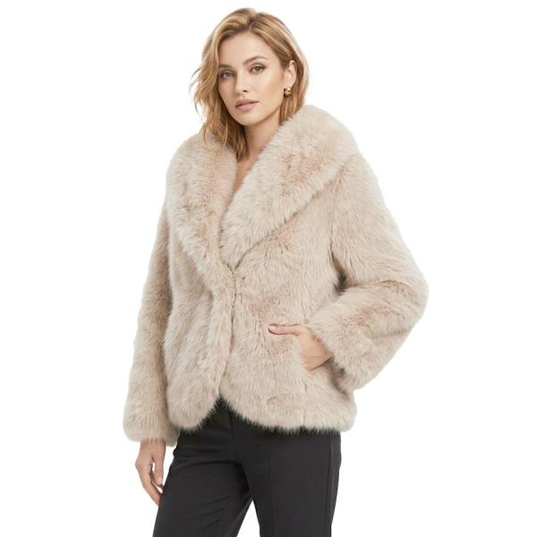 PLUSH SHAWL COLLAR ROUNDED HEM JACKET