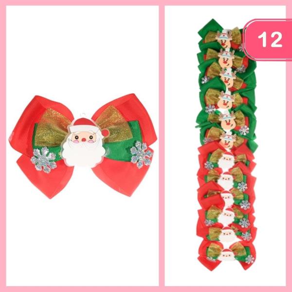 CUTE CHRISTMAS HAIR BOWS (12 UNITS)