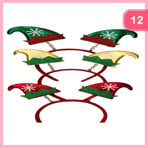CHRISTMAS ELF HAT HEADBAND (12 UNITS)