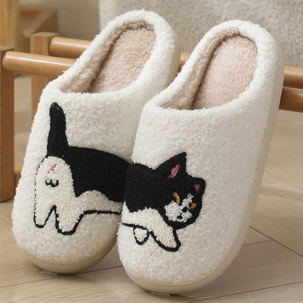 PLUSH CAT COZY HOME SLIPPER - LXL SIZE
