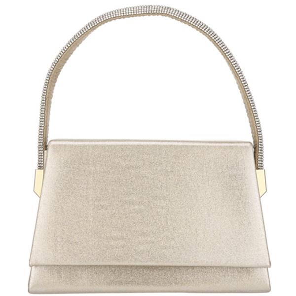 SMOOTH TEXTURED RHINESTONE HANDLE EVENING BAG