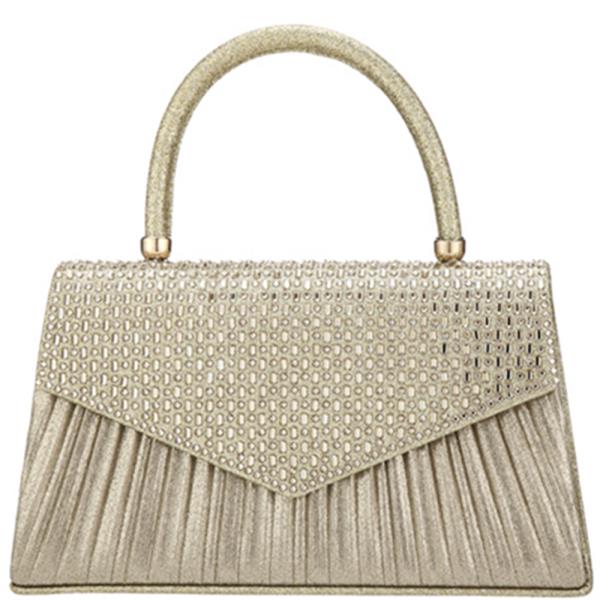 RHINESTONE FLAP HANDLE EVENING BAG