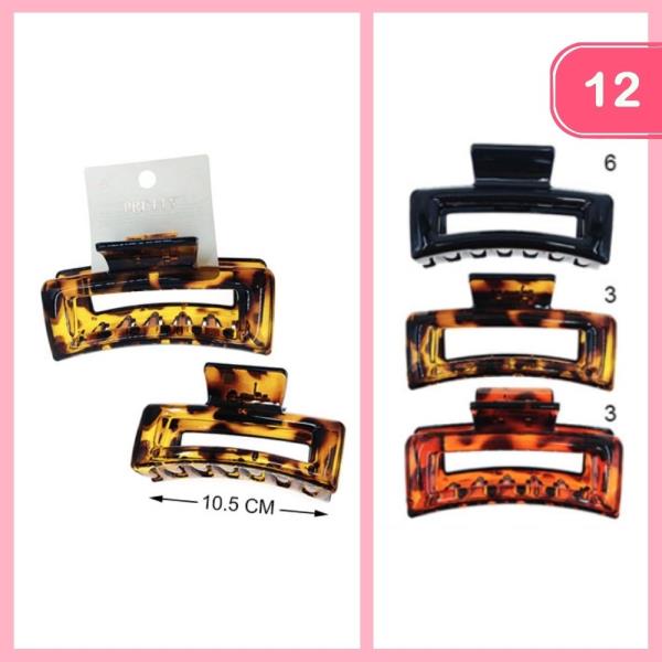 Tortoise Pattern Hair Claw Clip (12 Units)