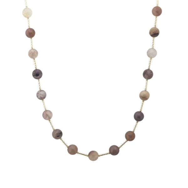 ROUND BEAD STATION CHAIN NECKLACE