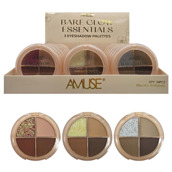 AMUSE BARE GLOW ESSENTIALS EYESHADOW PALETTES (24 UNITS)