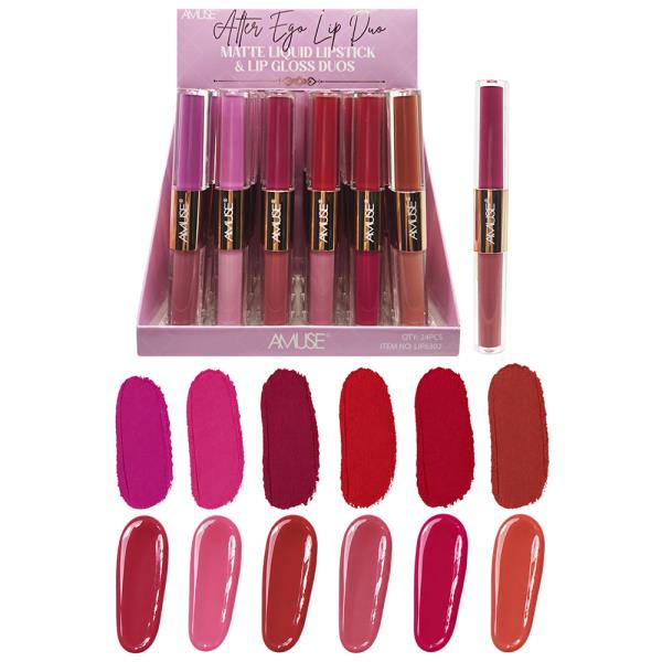 AMUSE ALTER EGO LIP DUO MATTE LIQUID LIPSTICK AND LIPGLOSS (24 UNITS)