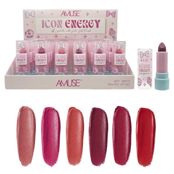 AMUSE ICON ENERGY SATIN LIPSTICK (24 UNITS)