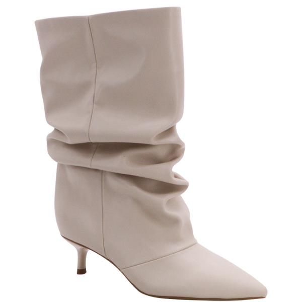 SLOUCHED KITTEN HEEL BOOTIE