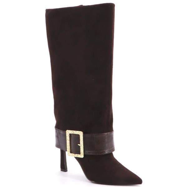 FOLDOVER BOOTS W OVERSIZED BUCKLE