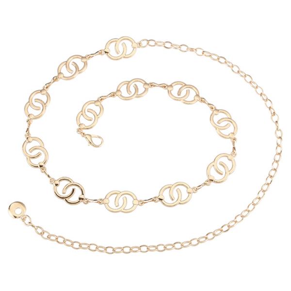 POLISHED METAL INTERLOCKING CIRCLE CHAIN BELT