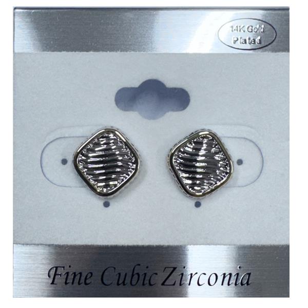 14K GOLD PLATED TWO-TONE EARRINGS