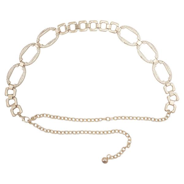 MODERN RHINESTONE LINK CHAIN BELT